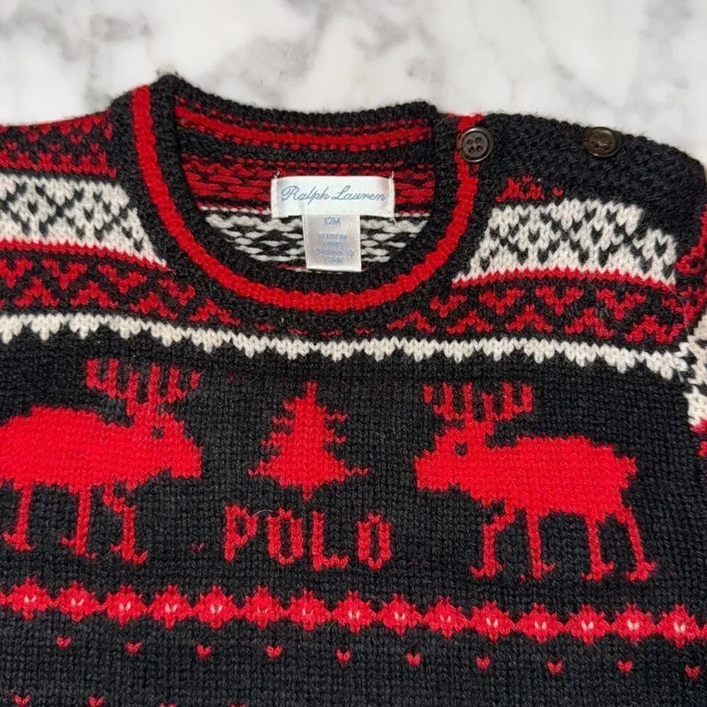 Ralph Lauren Kids' Festive Wool Sweater 12M